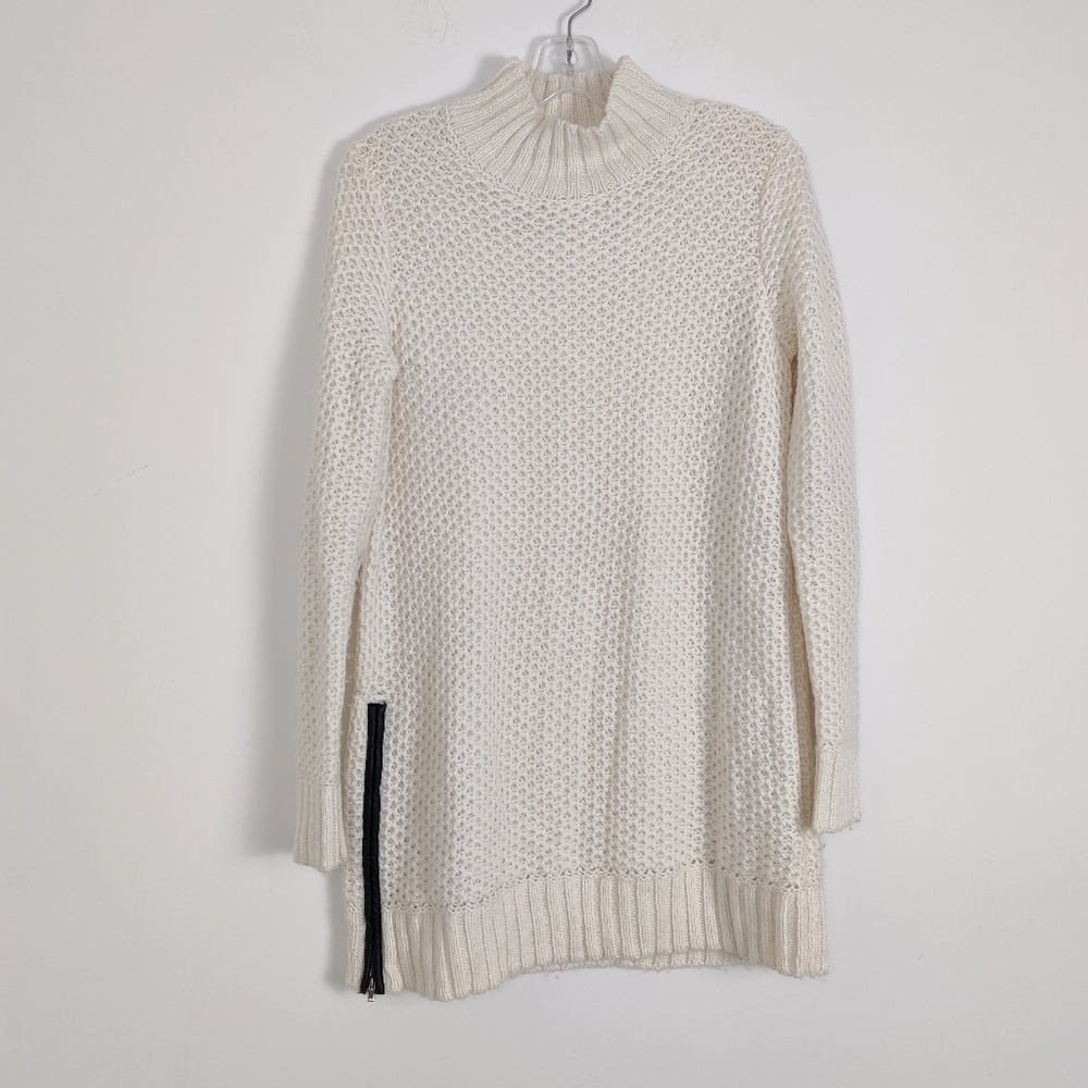Unbranded Women's Sweater Tunic Dress in Ivory Size Large Wool Blend